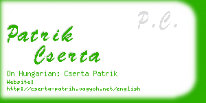 patrik cserta business card